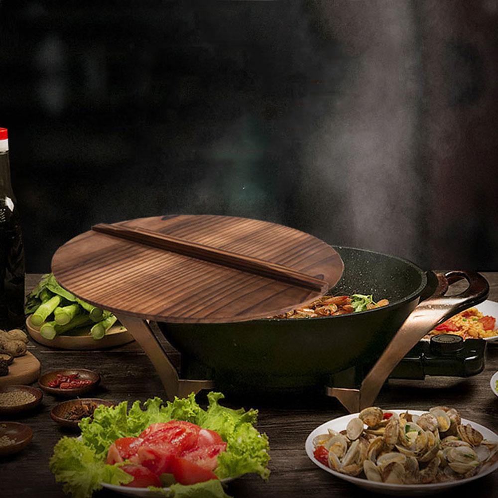 Accessories Anti-scalding Anti-overflow Pan Lid Iron Pot Cover Cookware Part Fir Wood Pot Lid