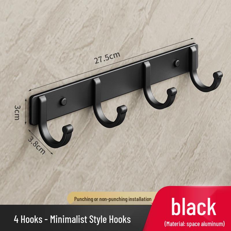 Настенные крючки для одежды из космического алюминия без сверления - Самоклеящиеся рядные крючки для одежды и шляп