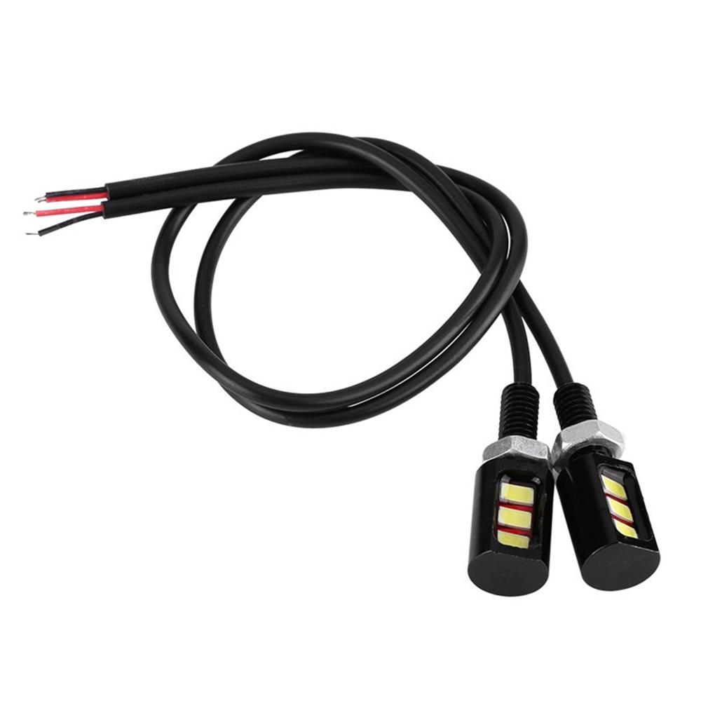 2Pcs New Screw Bolt Auto 3 LED Car Motorcycle Light Lamp License Number Plate