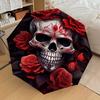1pc Day of the Dead Skull with Roses Umbrella with Plastic Handle,Suitable for All Seasons Home Travel Outdoor UmbrellaDD272