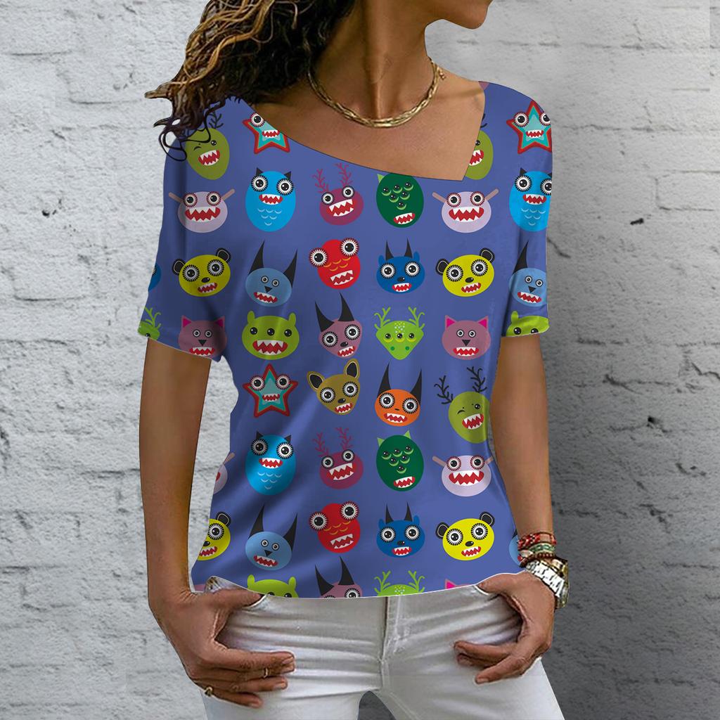 Женские футболки с v-образным вырезом, топы с короткими рукавами и принтом милых котов, летние модные повседневные футболки Kawaii, уличная женская одежда