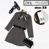 Used ZARA / XS / Black / Long-sleeved dress / Mini dress / Belted / Gold heart / New with tags / Adult cute / Polka dot fabric / Daily wear / Scarf /