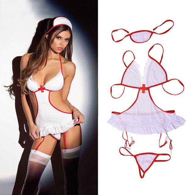 Doctor Nurse Uniform Adult Women Cosplay Sexy Lingerie Ropleplay Baby Doll Lace Dress Erotic Sex Costumes Underwear Sexi