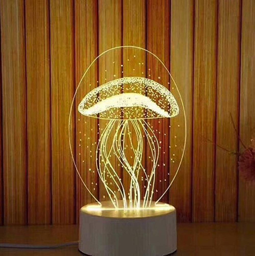 Creative 3D USB LED Night Light Table Desk Bedroom Decor Warm White Lamp Gifts
