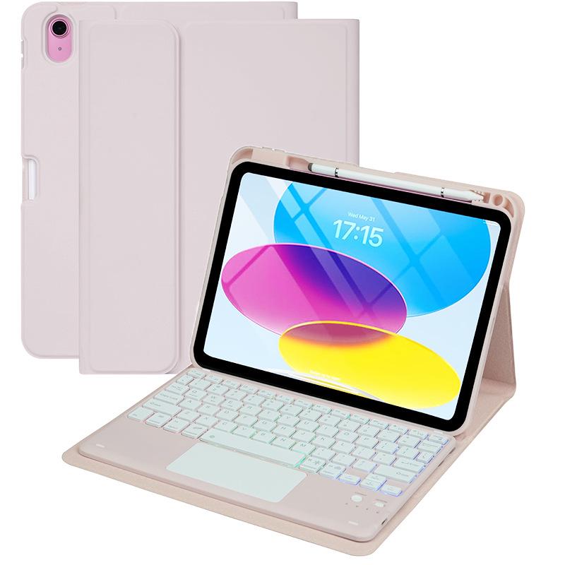 Светящийся Bluetooth-чехол-клавиатура с сенсорным управлением для iPad A16, Air 11, с магнитной кожаной обложкой и бесшумной мышью M4