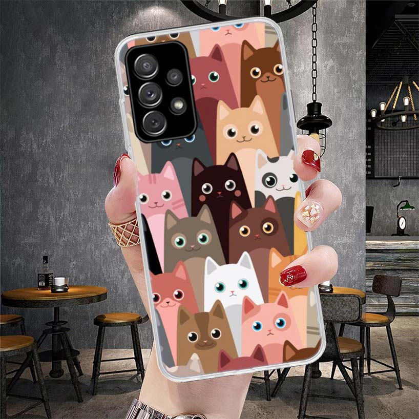Чехол для телефона с рисунком милых котов для Samsung Galaxy A51 A52 A71 A72 A42 A32 A22 A02S A12 5G A21S A31 A41 M12 M21 M31S She