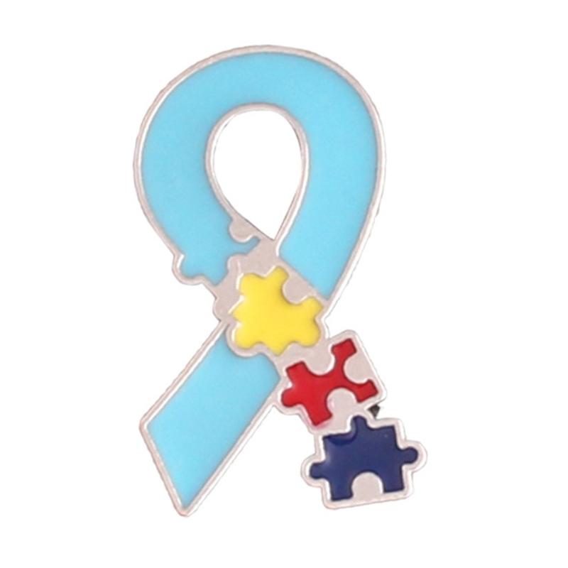 Эмалевые значки 'Пазл аутизма', Броши 'Пазл аутизма', Радужный эмалевый значок-булавка 'Пазл', Металлический значок-брошь для рюкзаков, сумок