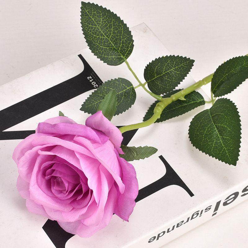 Искусственные розы с длинным стеблем 50 см, элегантные поддельные шелковые цветы для свадебного домашнего декора