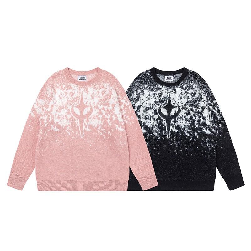 Oversized Gradient Mohair Knit Sweater Unisex Cozy Warm Winter Pullover Streetwear Loose Fit