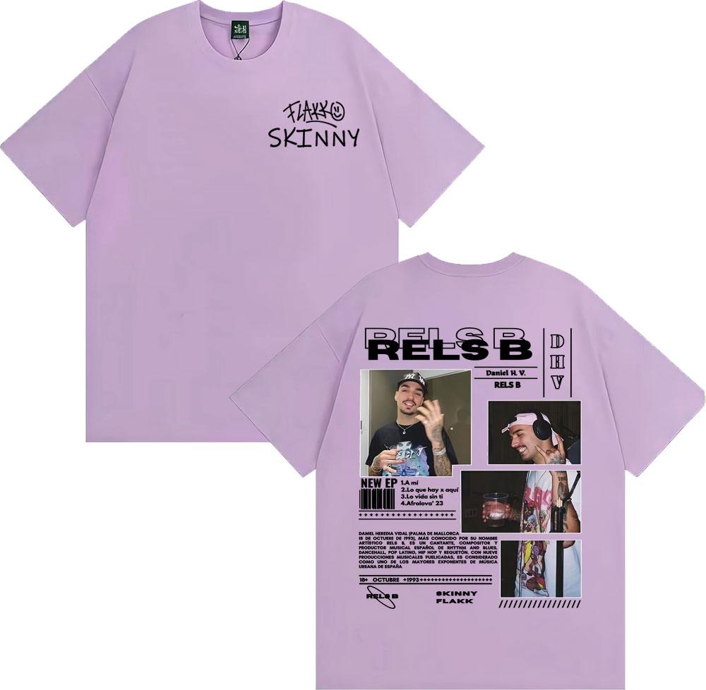 Rapper RELS B Skinny Flakk New Star Album Graphic T Shirts Mens Clothing Harajuku Vintage T Shirt High Quality Comfort Tshirt