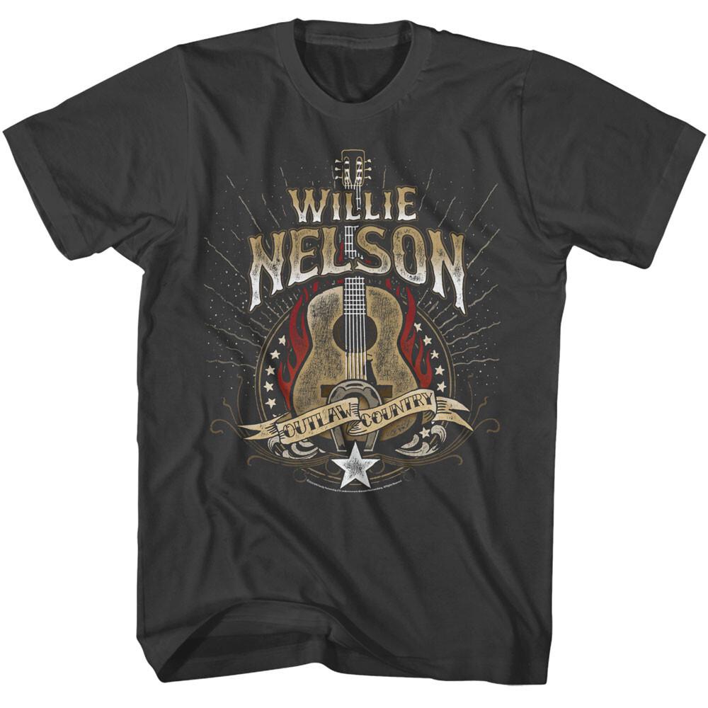 Willie Nelson Acoustic Guitar Men T Shirt Outlaw Country Music Merch