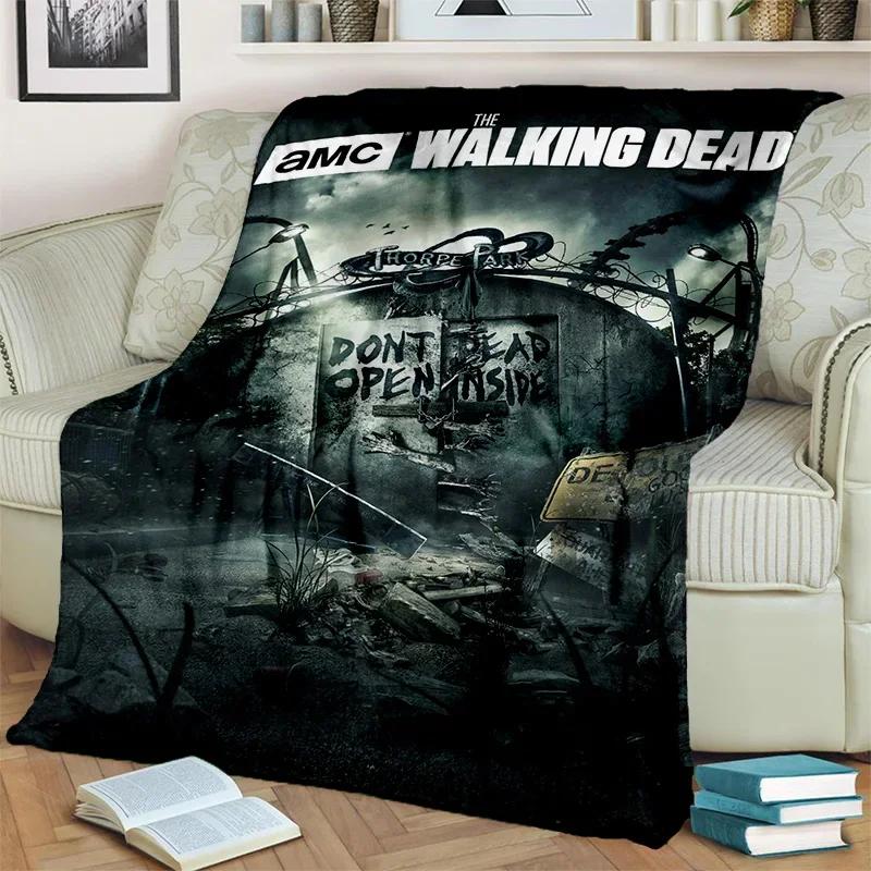 Одеяло TWD с 3D фильмом ужасов «Ходячие мертвецы», мягкое одеяло для дома, спальни, кровати, дивана, пикника, путешествия, офиса, одеяло, детское одеяло
