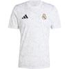 Adidas Real Madrid SS24 Full Logo Print Comfortable Fashion Round Neck Short Sleeve Football Jersey Men Tops White IT5101