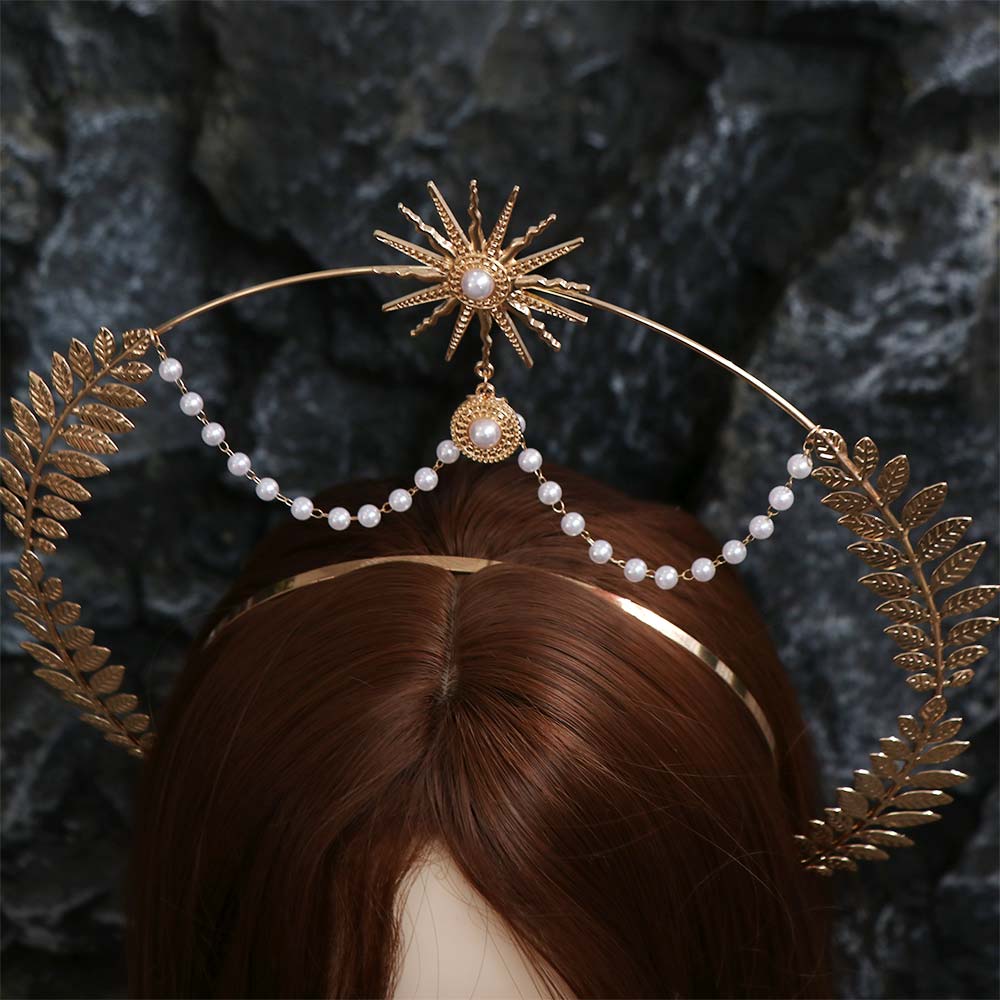 Gold Baroque Crown Star Tiara Headdress Fashion Glory Headband  Character Dress Up