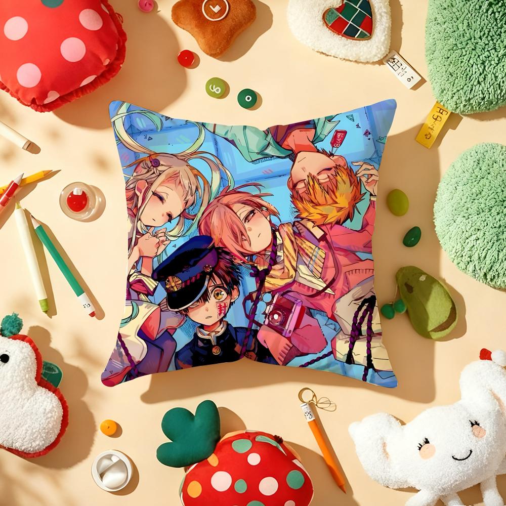Anime Jibaku Shounen Hanako Kun Cushion Cover Plush Fabric Soft DoubleSided Printed Sofa Warm Winter Home Gift Pillow Cover