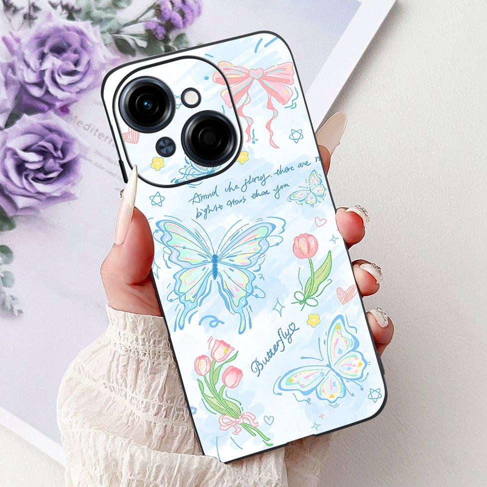 6.67'' For Tecno Spark Go 1 Case Pop 9 Cover Cute Cat Cartoon Fashion Butterfly Boy Girl Back Cover For Tecno Pop 9 Phone Case