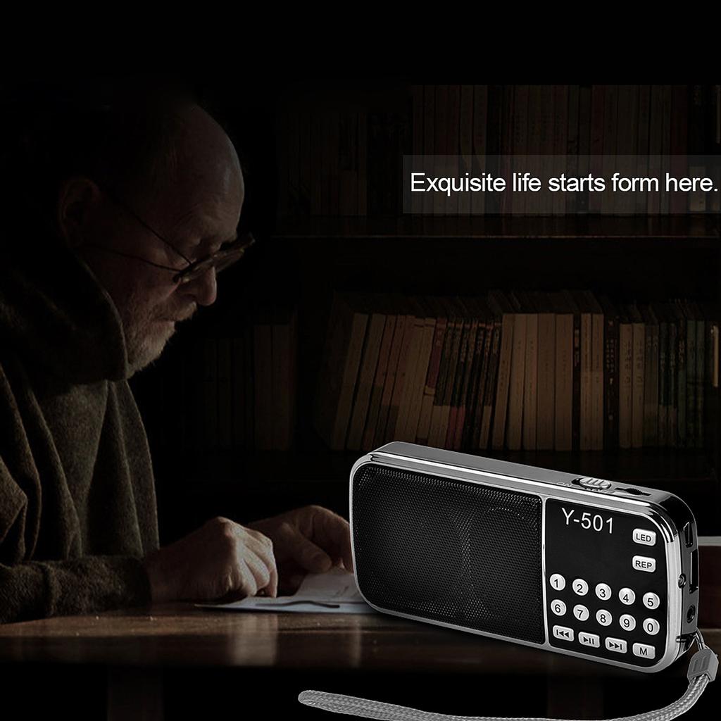 Y-501 Мини FM-радио Цифровой Портативный 3 Вт Стереодинамик MP3 Аудиоплеер Высокое Качество Звука