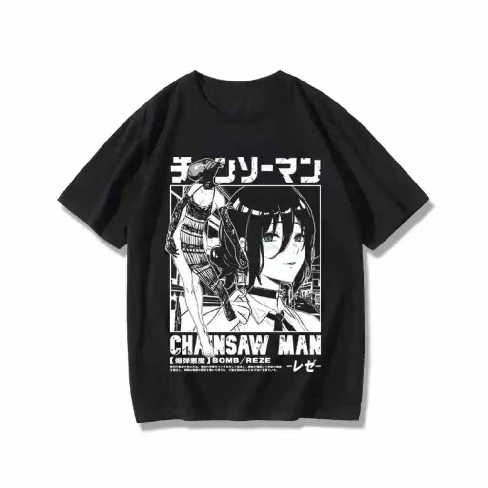 Уличная футболка в стиле аниме Anime Chaoren с коротким рукавом Аниме фанат Меньшинство Хлопок Модный топ Подарок для фаната Повседневный Топ с горячей кровью