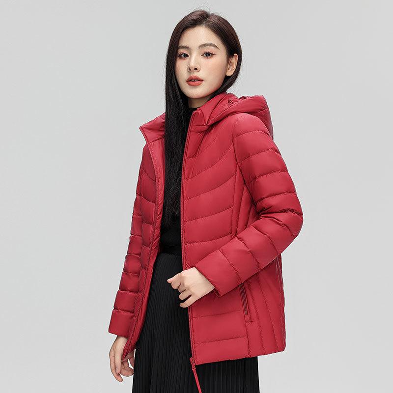 90% пух белой утки новый национальный стандарт женская простая однотонная куртка-пуховик с капюшоном и съемными рукавами женская