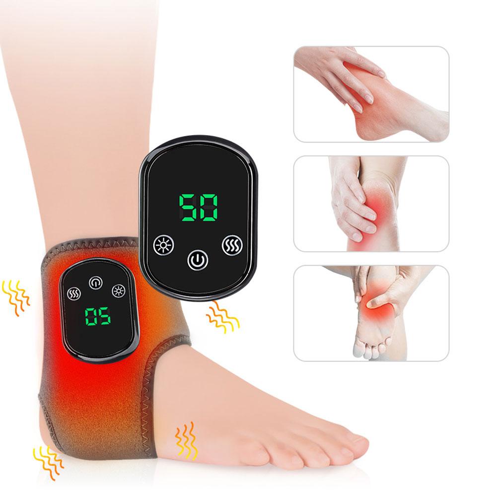 Electric Ankle Wrist Massager 3 Vibration Modes 5 Level Infrared Hot Compress Left Right Fit Relieve Muscle Fatigue