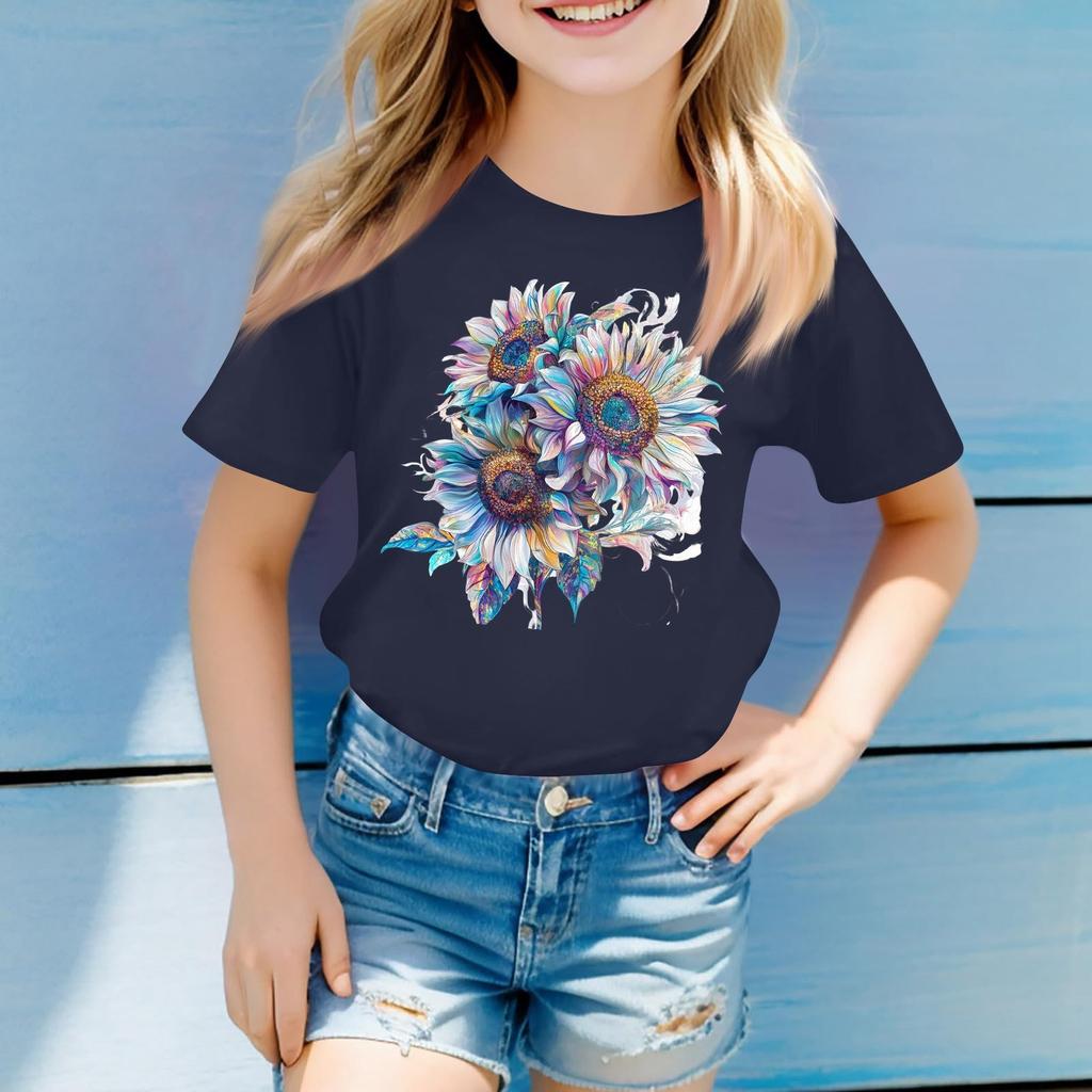 Toddler Girl Boy T-Shirts Kids Top Boys And Girls Printed Short Sleeved T-shirt