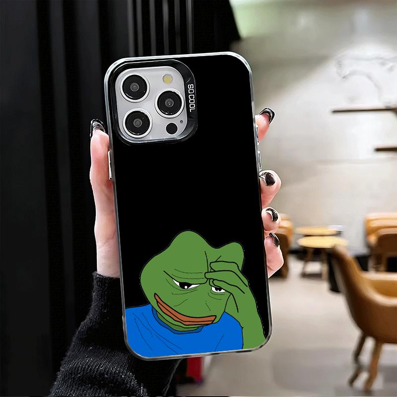 Смешной Грустный Лягушонок P-Pepe Мем Мягкий Чехол для Телефона для iPhone 15 16 17 Pro Max 17Air 16E 14 Plus 13 12 Mini Ударопрочный Чехол Задняя Крышка