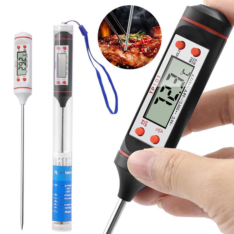 LMETJMA Stainless Steel Probe Cooking Thermometer Baking Temperature Food Liquid Paste Oil Temperature Milk Temperature JT-004
