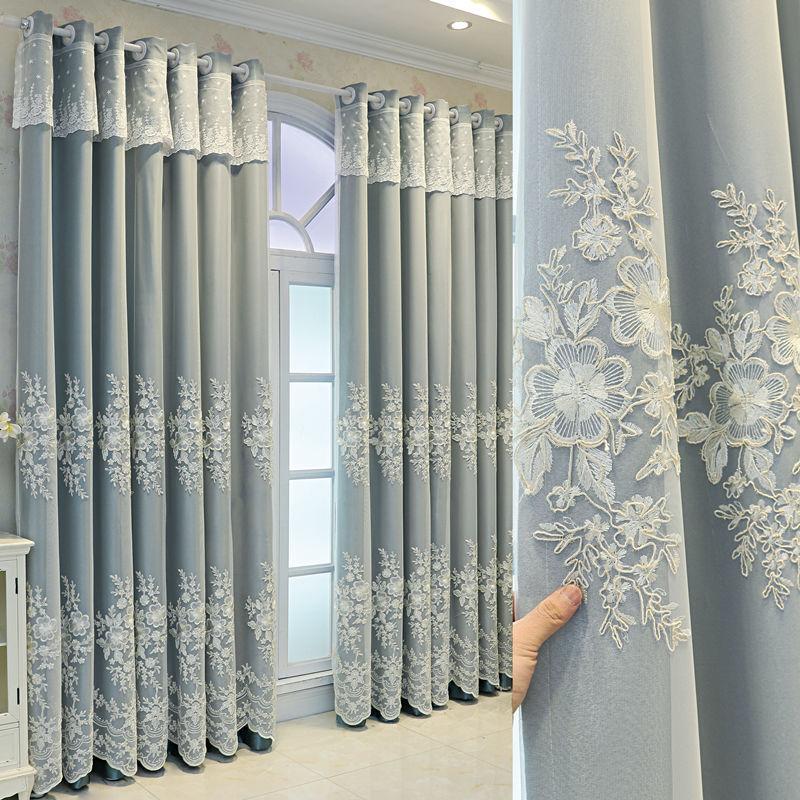 Европейские стильные атмосферные вышитые плотные шторы для гостиной, спальни, кабинета, оконные шторы на заказ