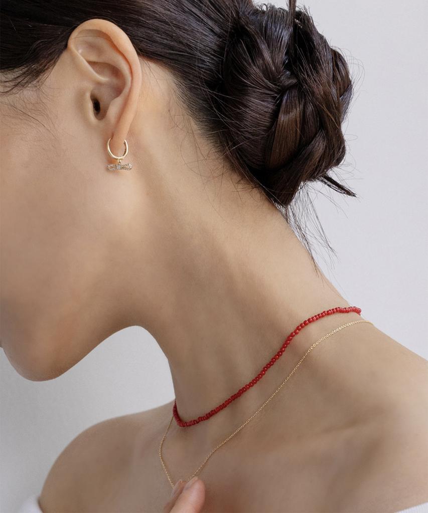 Haero 14K Натуральный Коралловый Камень Бусины Красный Чокер