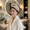 Floral Print Shower Cap Coral Fleece Towel Cap Super Absorbent Dry Hair Cap  Swimming