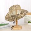Камуфляжная шляпа от солнца для мужчин, летняя дышащая шляпа с большими полями, защищающая от солнца, шляпа для активного отдыха, для скалолазания, кепки для рыбалки, складная с пряжкой