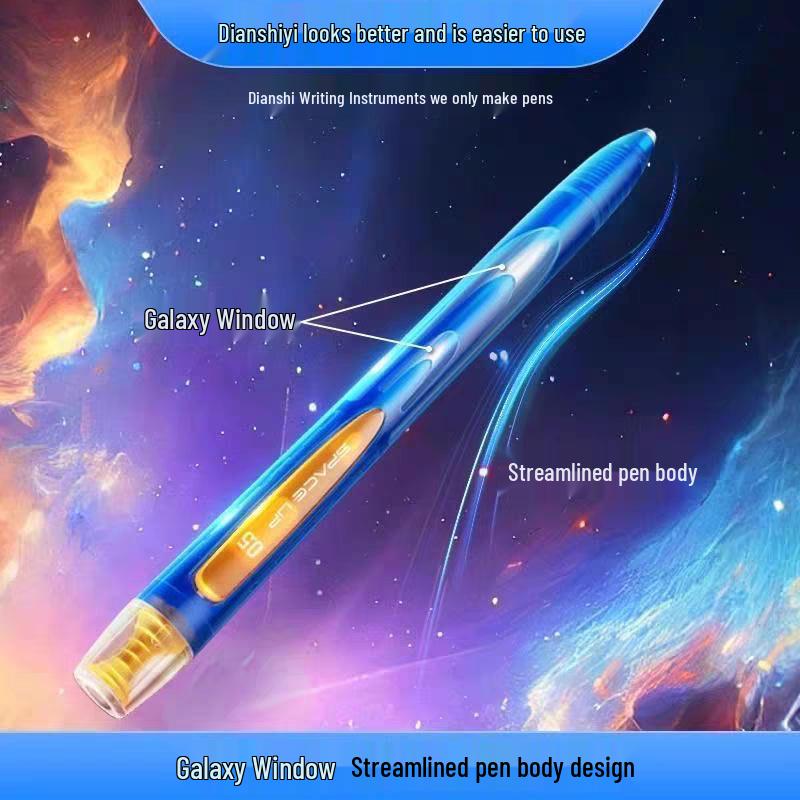 DianShi DS-0194 Космическая капсула «Галактика» Вращающаяся шариковая ручка - Быстросохнущие, Бесшумные, Черные чернила 0.5 мм, Конструкция с двойным шариком