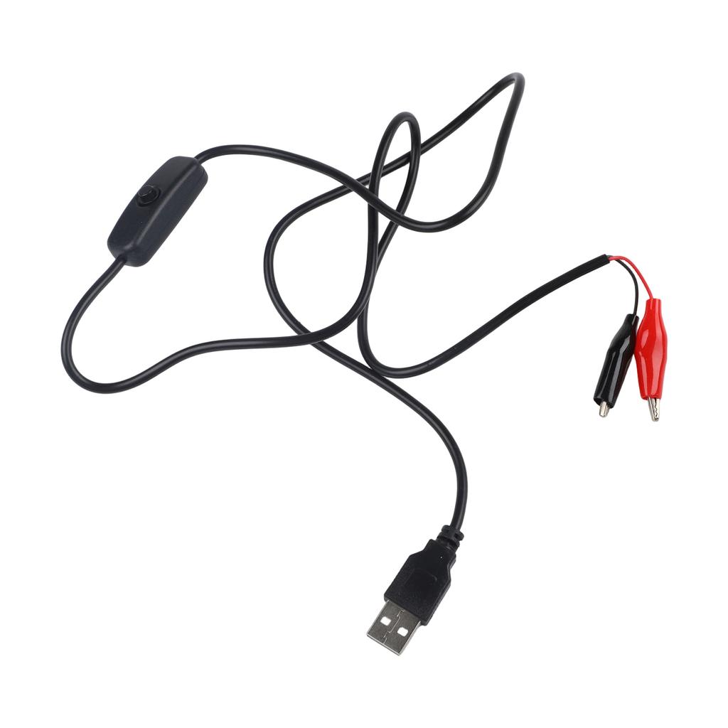 Кабель-адаптер с зажимами на USB-разъем (папа) с выключателем для источника питания 5 В, 9 В, 12 В постоянного тока, тестовый провод для солнечной панели