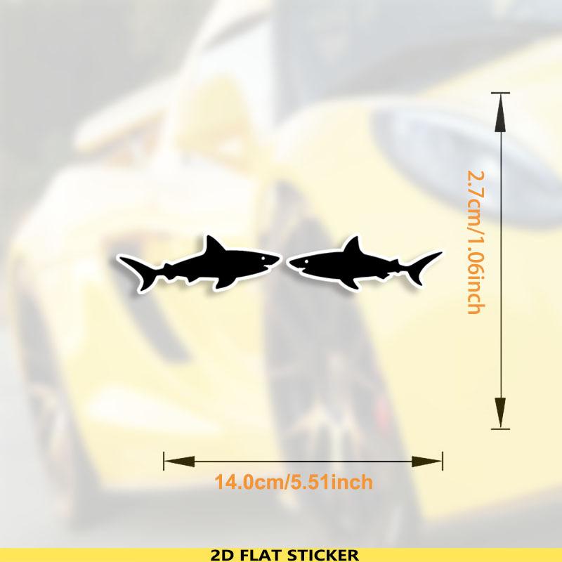 3pcs Shark Silhouette Two Eyes Facing Vinyl Bumper Sticker - Durable, Easy Apply for Glass & Metal Surfaces & Waterproof,