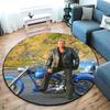 French legendary rock singer and actor Johnny Hallyday Round Carpet Soft Home Decoration Corridor Table and Chair Anti slip Outdoor Floor Mat rug H9