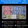 50/100Pcs Waterproof Heat Shrink Solder Sleeves Thermal Insulation Thickening Solder Ring Heat Shrink Tubing with Box Insulated