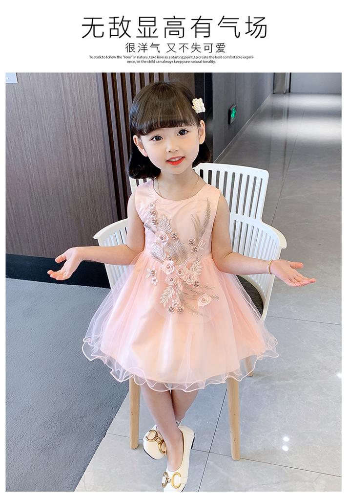 Girls' summer 2026 new mesh dress, stylish princess dress, birthday dress, baby performance dress
