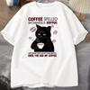 Coffee Spelled Backwards Cat T-shirt Funny Cute Graphic Tees Summer Unisex ONcek T Shirt Oversized Womens Clothes Oversized