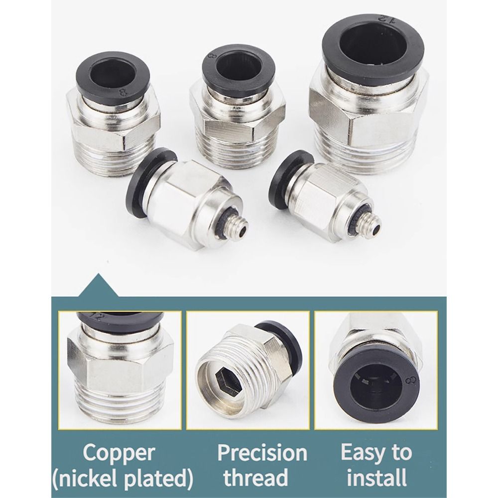 1 шт., трубный фитинг, воздушный соединитель, прямые быстрые соединители, прочные пневматические фитинги для ПК