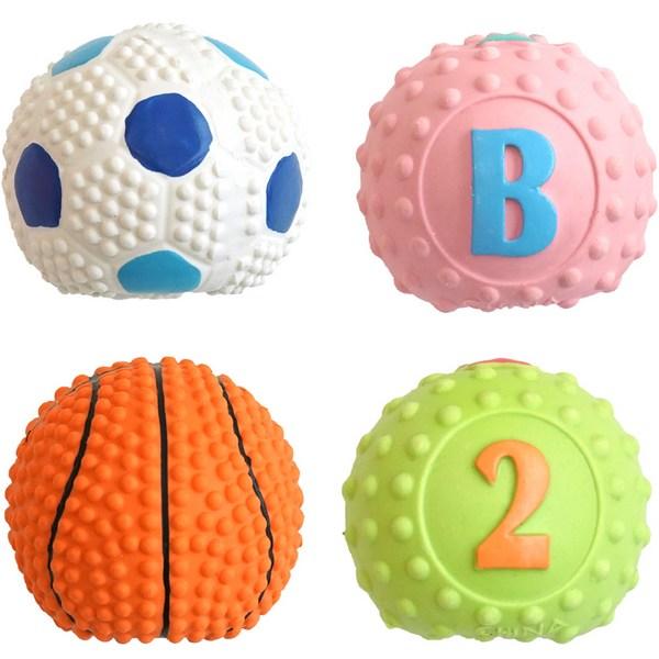 Paris Dog Puppy Fun Fun Small Ball Латексная игрушка, набор из 4 предметов, розовый, оранжевый, синий, зеленый, 1 комплект