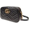 Gucci Черная кожаная сумка через плечо GG Marmont с стежкой «шеврон» для женщин, для повседневного использования