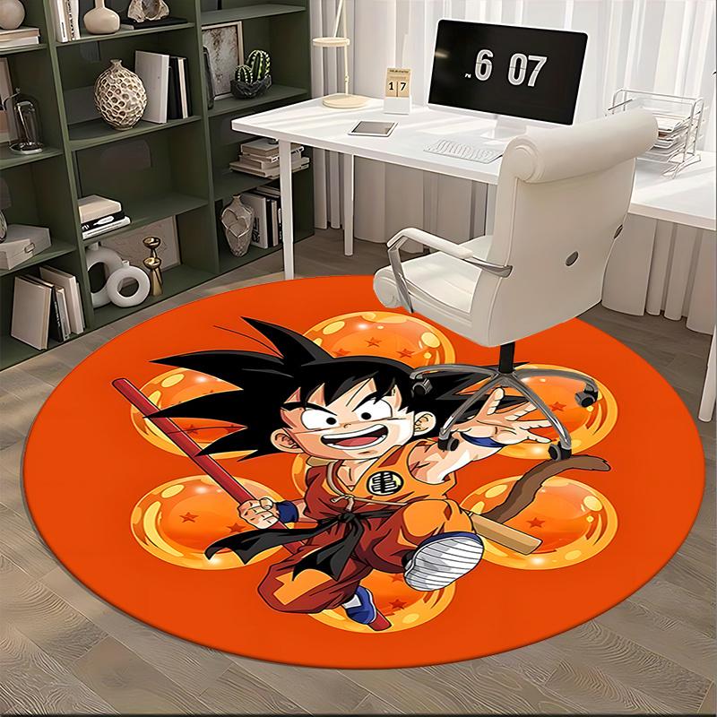 Dragon Ball Z Goku Chair Mat Round Carpet - Anime Decor for Home Office Living Room Bedroom Gift0483b
