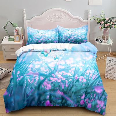 Красивый комплект пододеяльника с 3D цветами UK Single Double Queen US Twin Full King Size Среди постельного белья