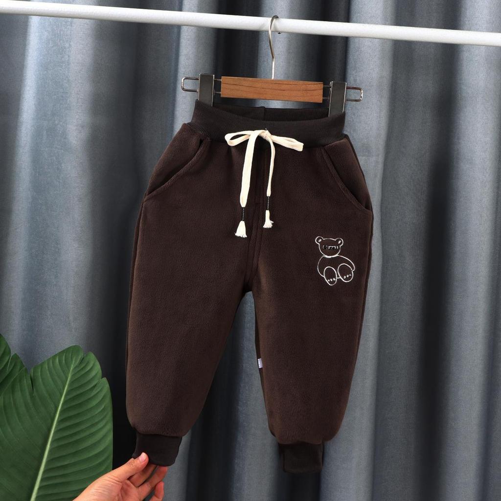 Зимние детские бархатные плюшевые спортивные штаны на открытом воздухе, утепленные брюки, пуховые штаны для мальчиков и девочек