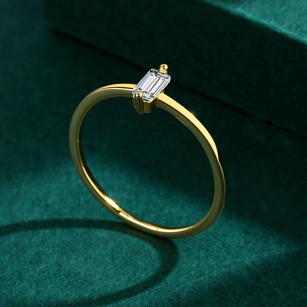 Классические кольца из стерлингового серебра 925 пробы со сверкающим прозрачным цирконом золотого цвета для женщин, свадебные и помолвочные изысканные женские украшения