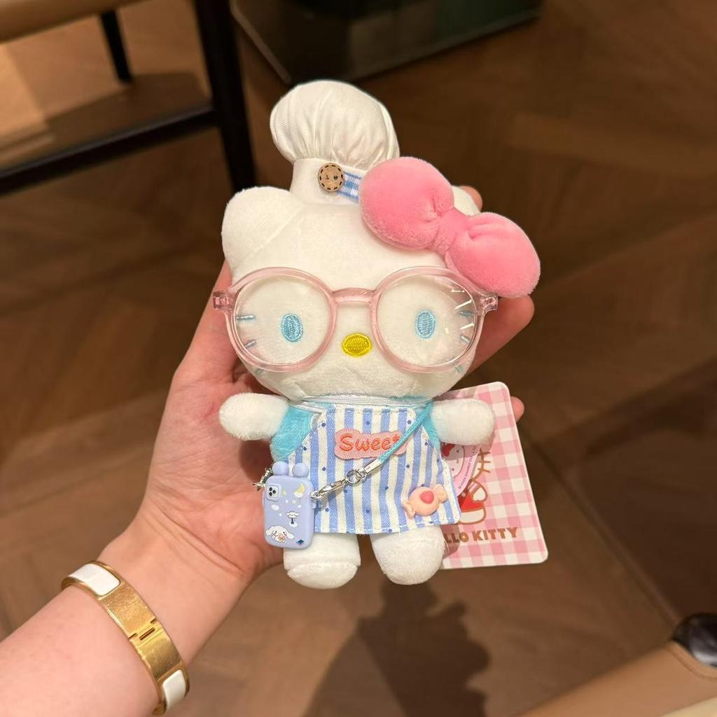 Аниме Sanrio Hello Kitty Плюшевая подвеска Игрушка Кавайный котенок Декор для машины сумки Брелок Набитая кукла День рождения Изысканные подарки для девочек
