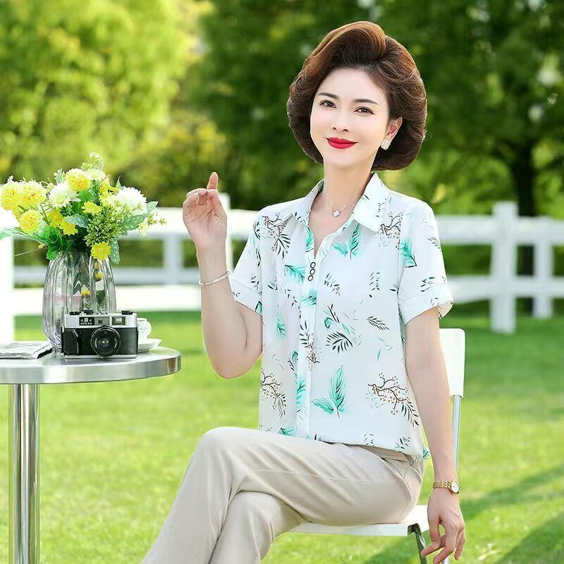 Женская рубашка с короткими рукавами, летняя, новая, универсальная, свободная и модная, с принтом, верхняя часть рубашки