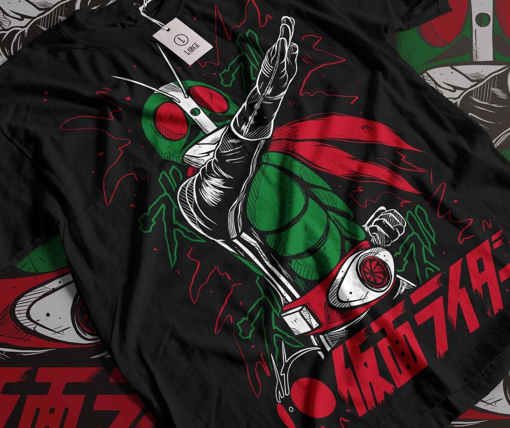 Kamen Rider! Japanese Tokusatsu Science Fiction Hero TV Show Character Tshirt