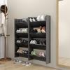 VidaXL Wall-mounted Shoe Cabinets 4 Pcs Glossy Grey 60x18x60 Cm