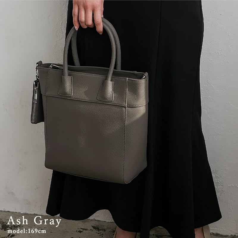 [VITAFELICE] Vita Felice Сумка-тоут из натуральной кожи с мини-мешочком для женщин sib-20071n (пепельно-серый)